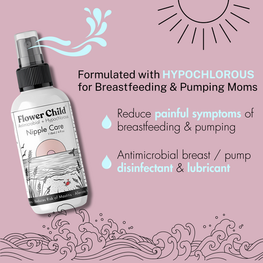 Flower Child Hyphochlorous Nipple Care Skin Repair 4 oz Antimicrobial Hypochlorous Solution for Nipple Care 118ml