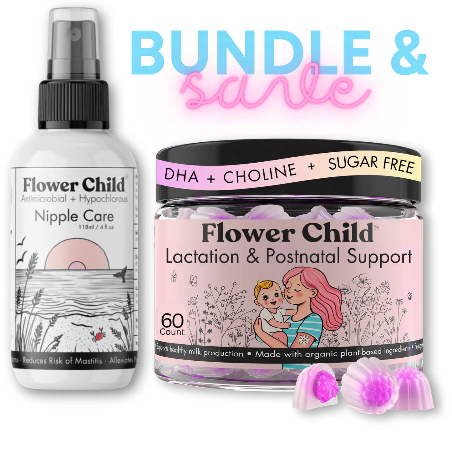 Lactation Support Gummies + Postnatal Vitamins
