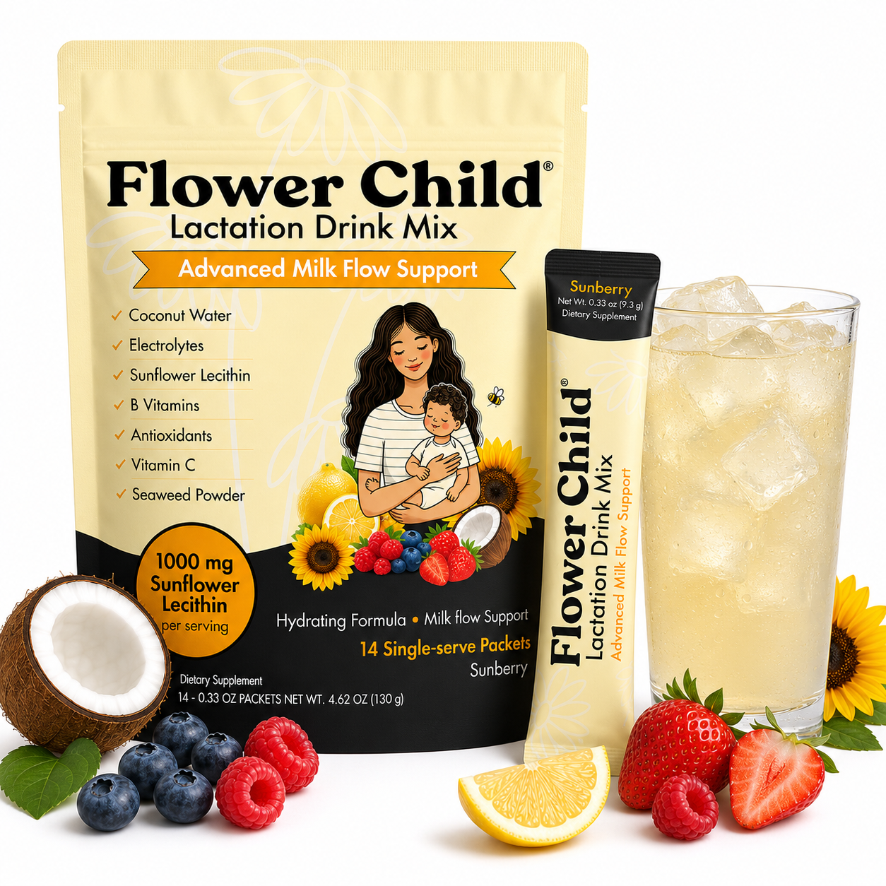 Lactation Drink Mix | 1000 mg Sunflower Lecithin