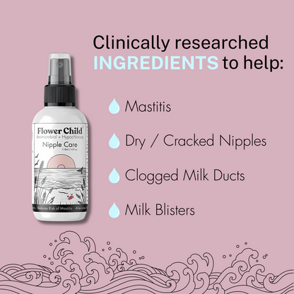 Flower Child Hyphochlorous Nipple Care Skin Repair 4 oz Antimicrobial Hypochlorous Solution for Nipple Care 118ml