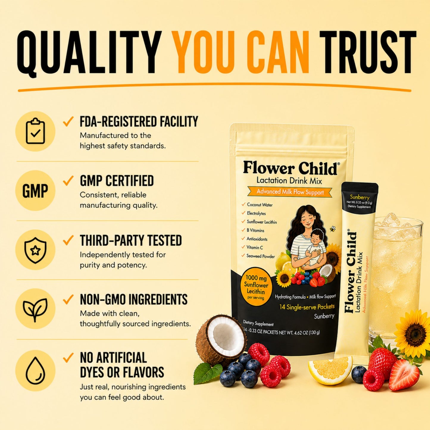 Lactation Drink Mix | 1000 mg Sunflower Lecithin